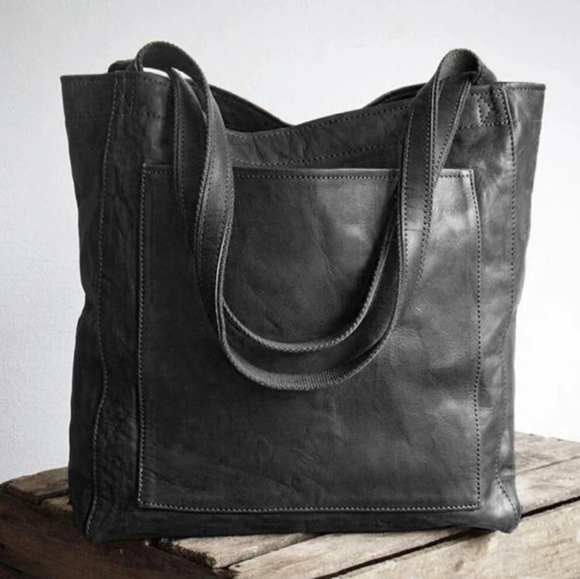 Damen Shopper-Tasche mit großem Innenfach – geräumige Schultertasche aus Kunstleder