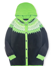 Damen Cardigan mit Kapuze – warmer Strickjacke mit Knöpfen und Taschen, lockerer Schnitt