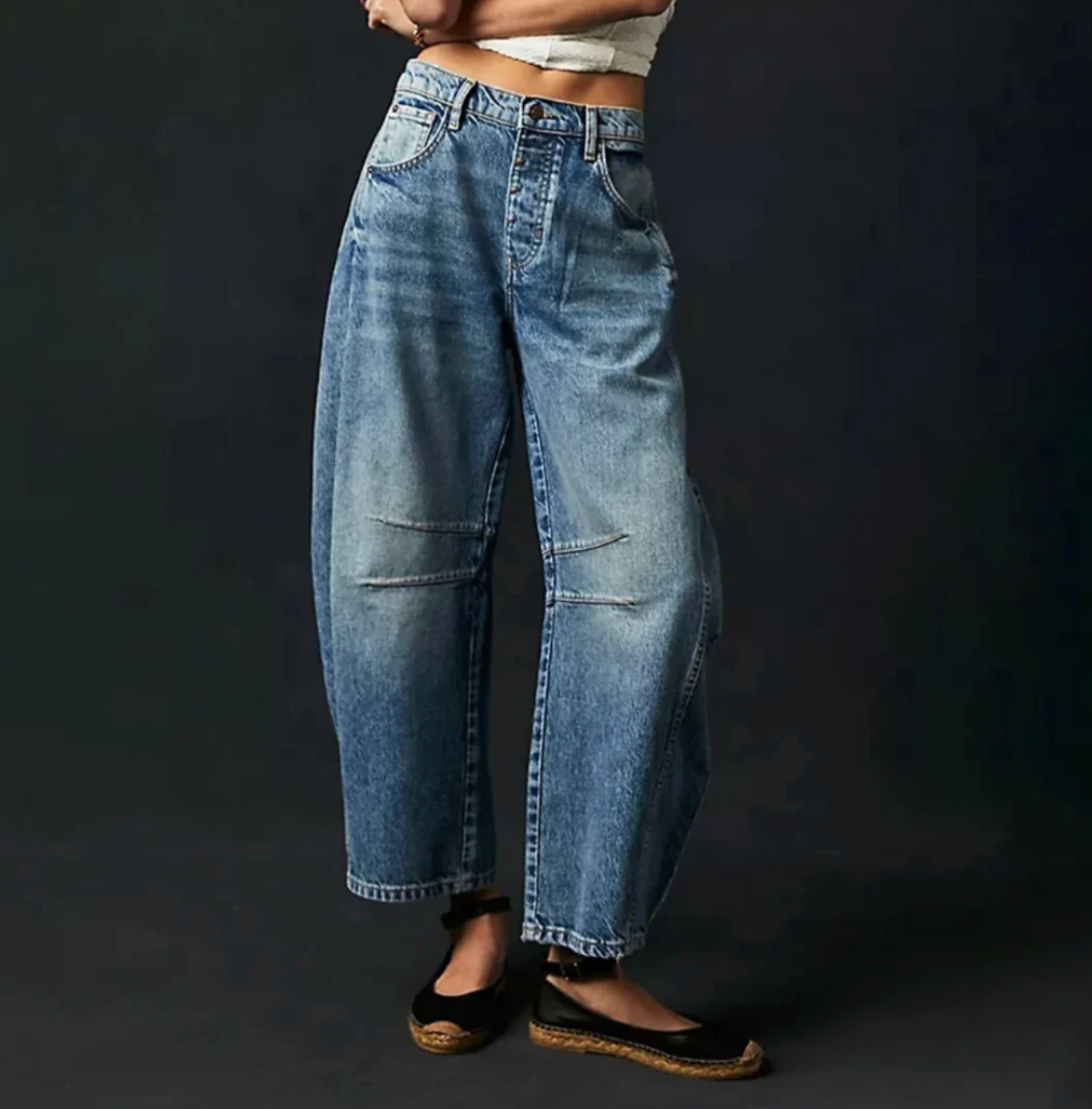 Damen Barrel-Leg Jeans mit hohem Bund – Weite Jeanshose im Oversize-Stil