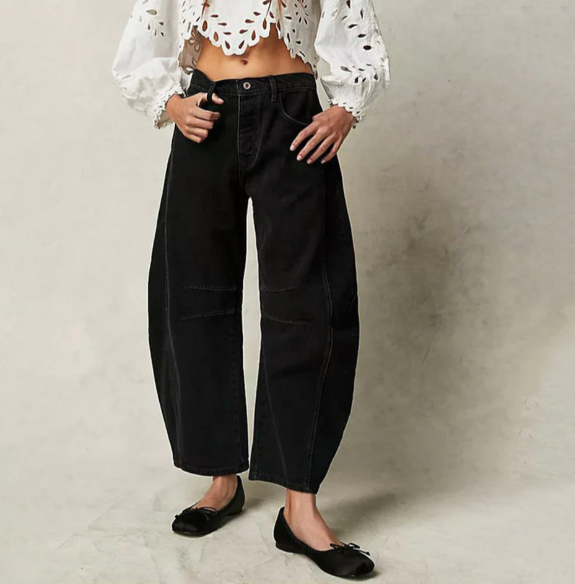 Damen Barrel-Leg Jeans mit hohem Bund – Weite Jeanshose im Oversize-Stil