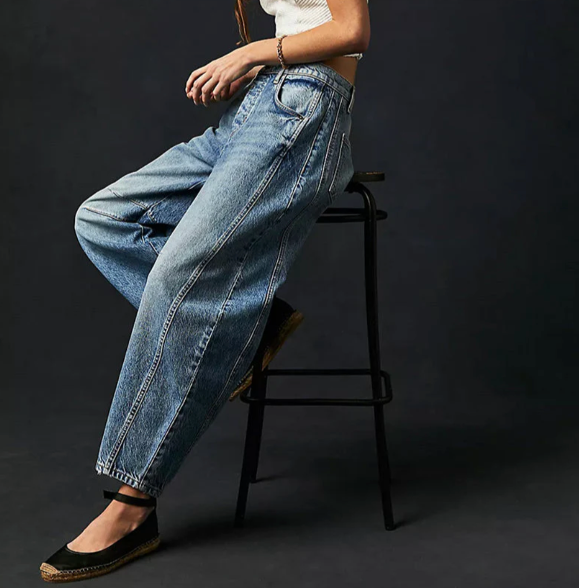 Damen Barrel-Leg Jeans mit hohem Bund – Weite Jeanshose im Oversize-Stil