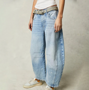 Damen Barrel-Leg Jeans mit hohem Bund – Weite Jeanshose im Oversize-Stil