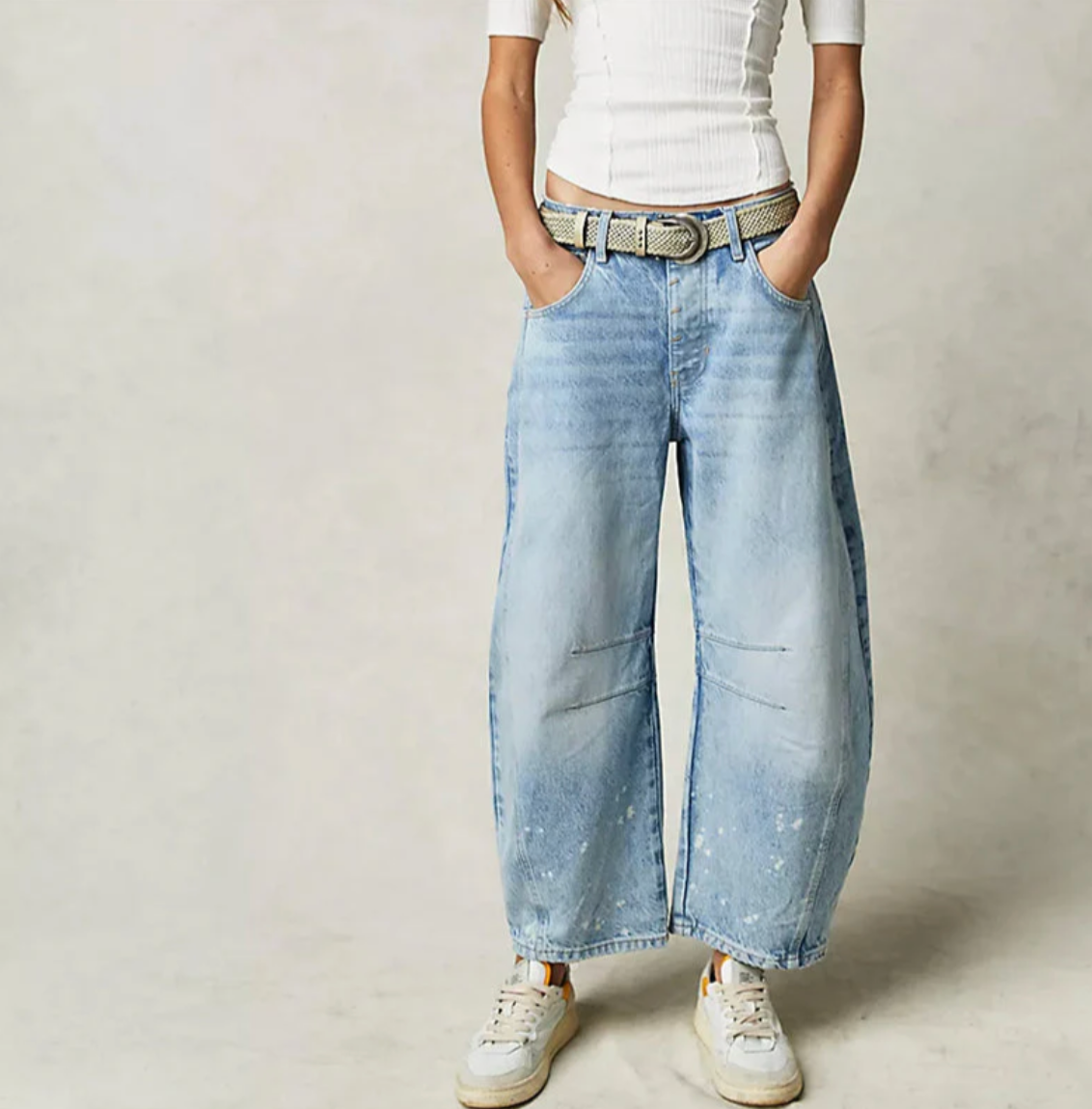 Damen Barrel-Leg Jeans mit hohem Bund – Weite Jeanshose im Oversize-Stil