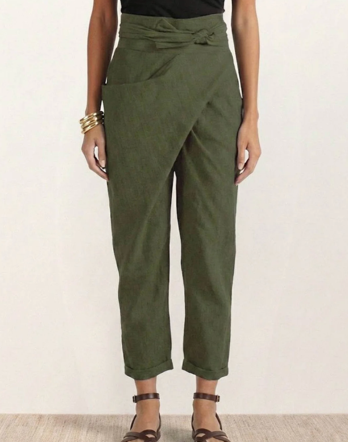 Damen Wickelhose mit hohem Bund