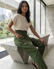 Damen Wickelhose mit hohem Bund