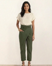 Damen Wickelhose mit hohem Bund