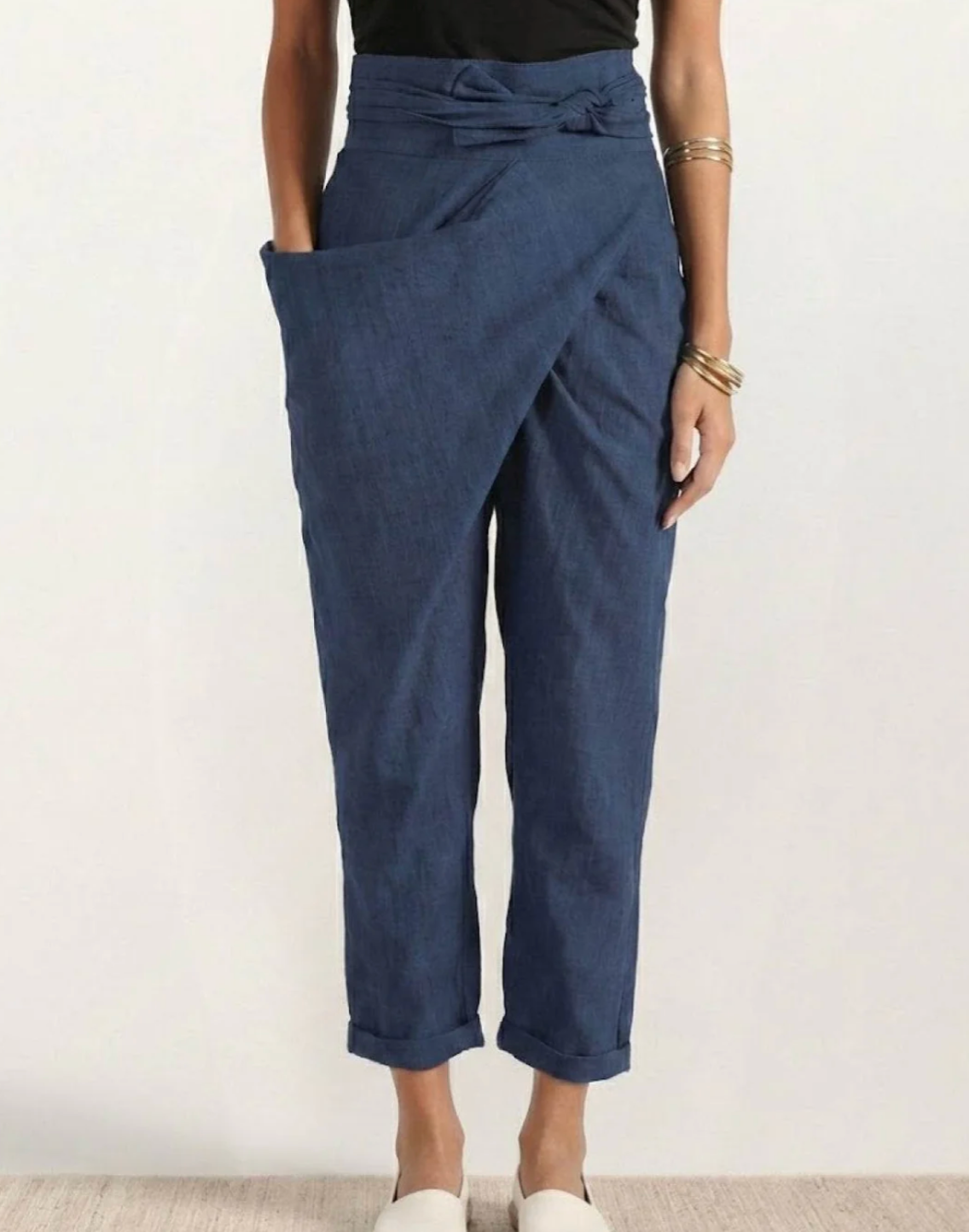 Damen Wickelhose mit hohem Bund