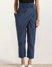 Damen Wickelhose mit hohem Bund