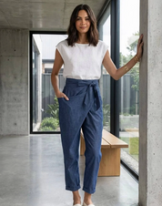 Damen Wickelhose mit hohem Bund