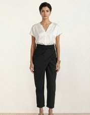 Damen Wickelhose mit hohem Bund