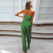 Damen Trägerloser Jumpsuit mit weiten Beinen