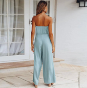 Damen Trägerloser Jumpsuit mit weiten Beinen