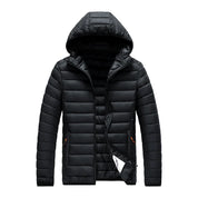 Herren Winter-Daunenjacke, leichte Steppjacke mit Kapuze