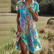 Damen Boho-Kleid mit Blumenmuster