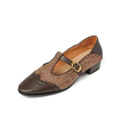 Damen T-Strap Ballerinas – Elegante Retro-Ballerinas mit niedrigem Absatz