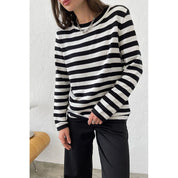 Damen Oversize Streifenbluse mit langen Ärmeln