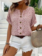 Damen Bluse mit Knöpfen und lockerem Schnitt