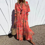 Damen Boho Maxikleid mit Print – leicht und luftig