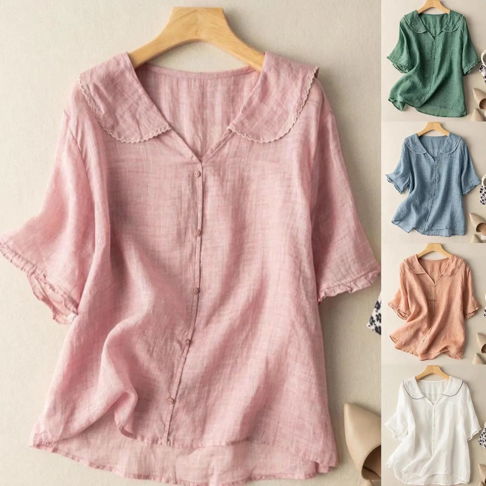 Damen Bluse mit Zierkragen