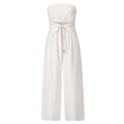 Damen Trägerloser Jumpsuit mit weiten Beinen