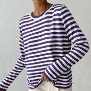 Damen Oversize Streifenbluse mit langen Ärmeln